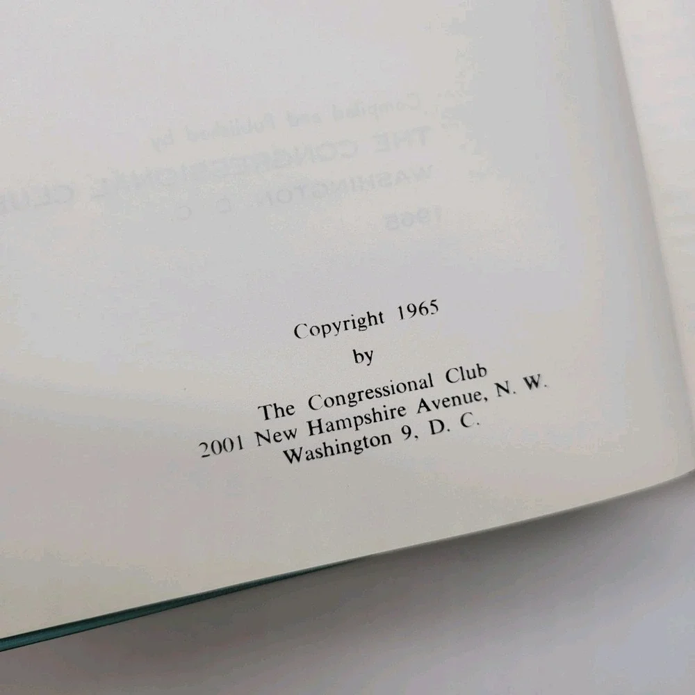 The Congressional Club Cookbook 1965 7th Ed Misprint Upside Down! ‎ Vintage